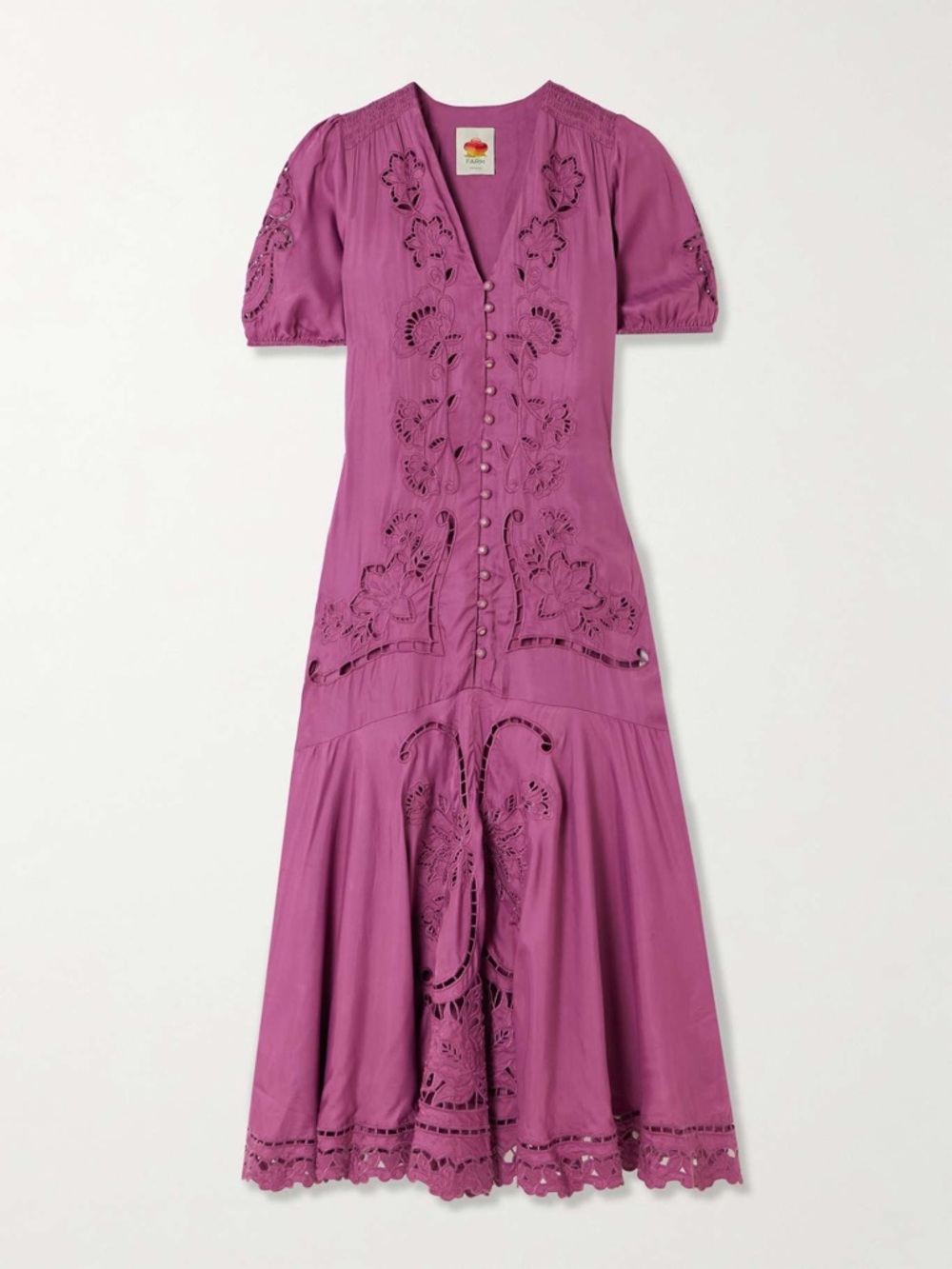 FARM Rio Pink Richelieu Lenzing Ecovero Viscose Maxi Dress Size Medium NWT